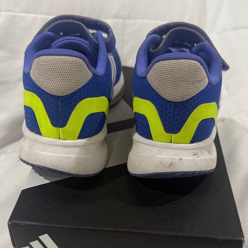 Adidas Kids Sneakers in Blue and Neon Yellow - Picture 5 of 8